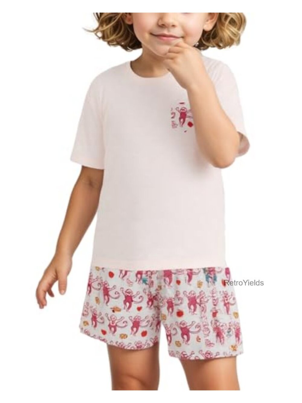 Baby Girl 2 Piece Pajama Set Cotton Blend Short Sleeve Summer